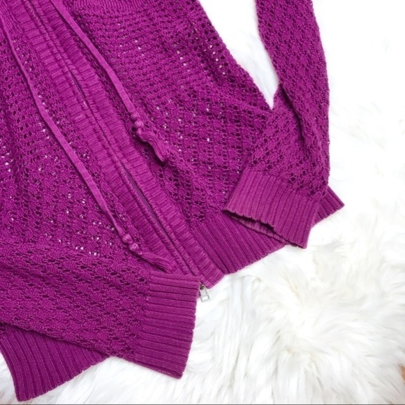 𝅺athleta Shoreline Purple Crochet Style Hoodie - Picture 3 of 8